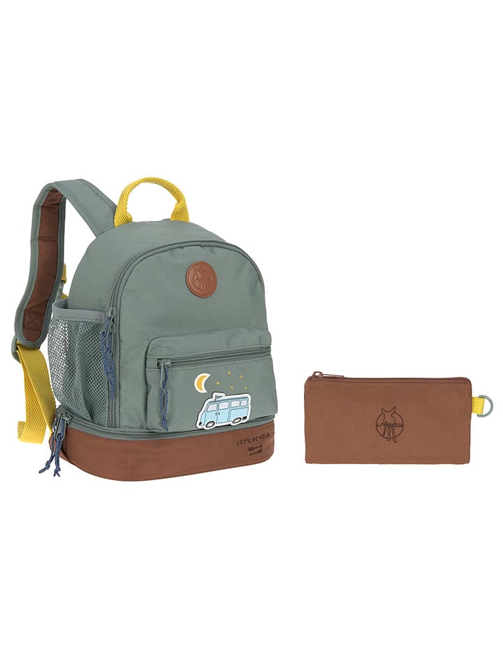Rucksack "Adventure" in Grau/ Hellbraun - (B)24,5 x (H)27 x (T)15,5 cm