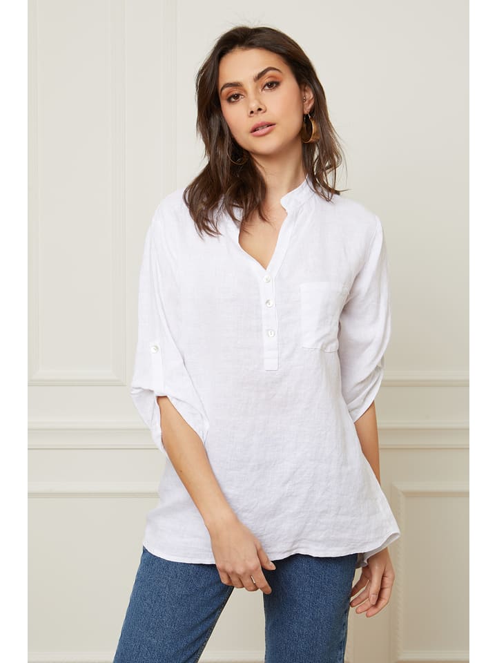 Linnen blouse "Bjorg" wit