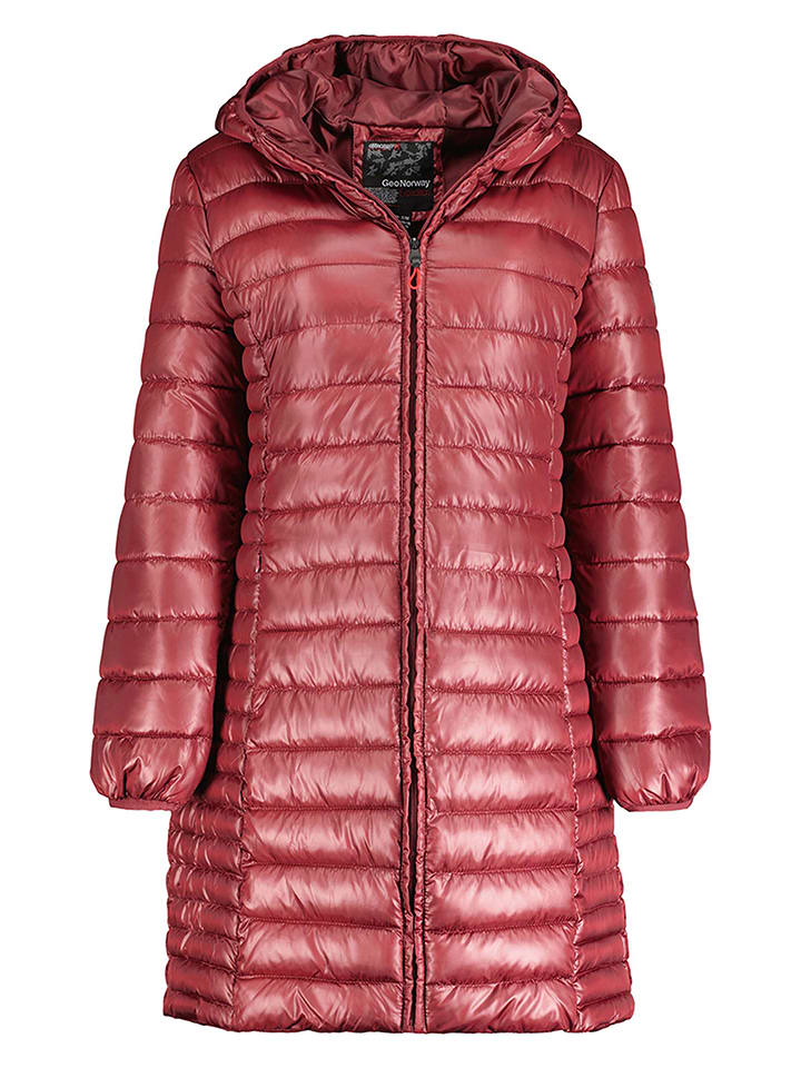 Doorgestikte mantel "Annecy" rood