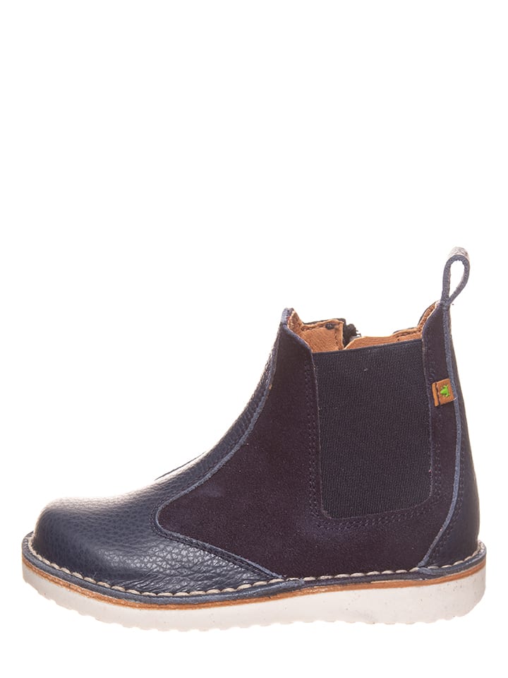 Leren chelseaboots donkerblauw
