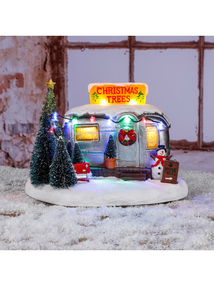 Dekoracyjna lampa LED "Tree-selling trailer" ze wzorem - 25 x 18,5 x 17 cm