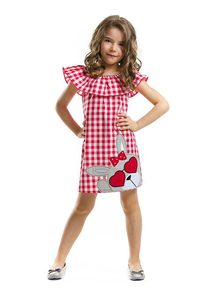 Kleid in Rot/ Weiß
