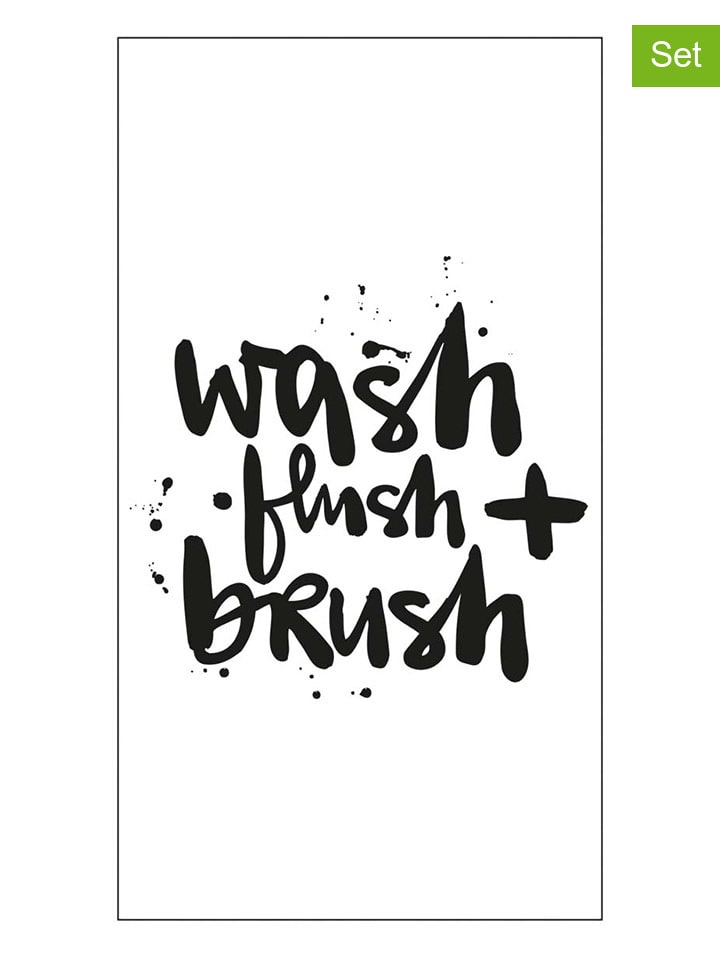 Chusteczki (30 szt.) "Wash" w kolorze biało-czarnym dla gości