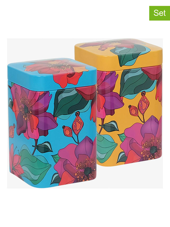Puszki (2 szt.) "Poppy" ze wzorem na herbatę - 100 g
