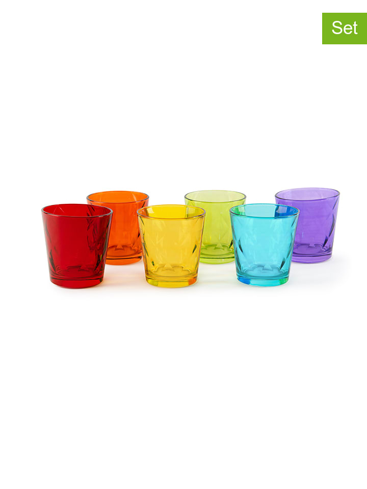 Szklanki (6 szt.) "Barcellona" w różnych kolorach - 245 ml