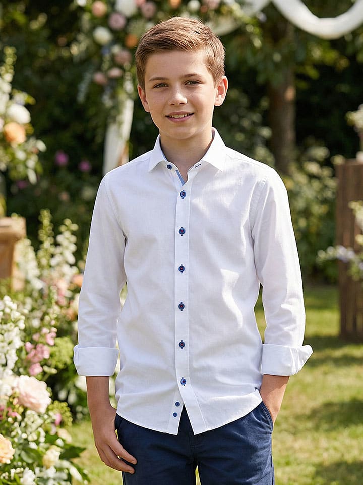 Koszula - Super Slim fit - w kolorze białym