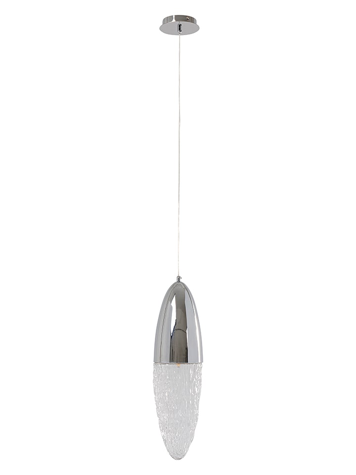 Lampa wisząca "Frozen" w kolorze srebrnym - wys.60 x Ø 14 cm
