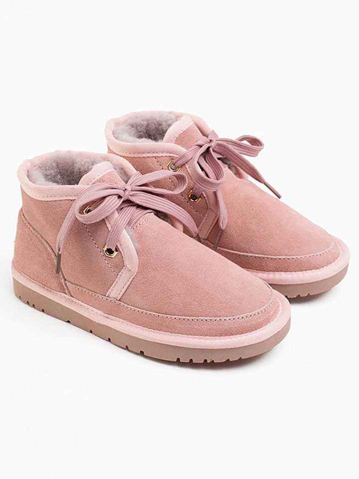 Leren winterboots "Corantine" lichtroze