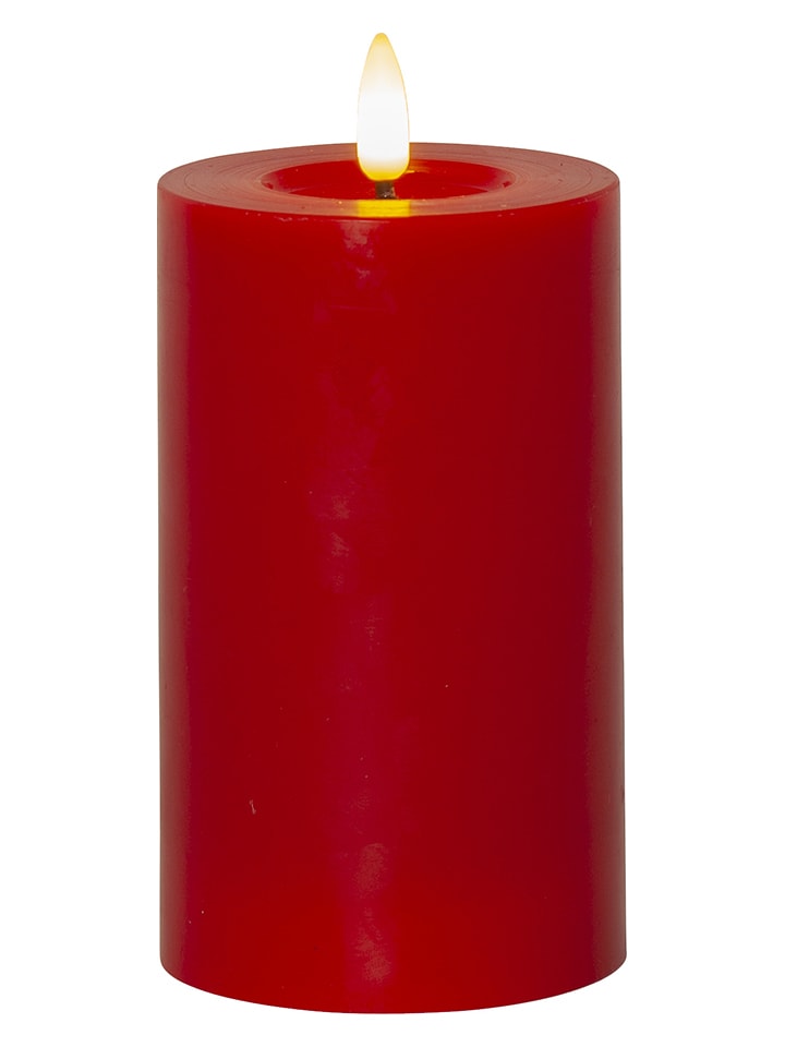 Świeca LED "Flamme Flow" w kolorze czerwonym - wys. 15 cm