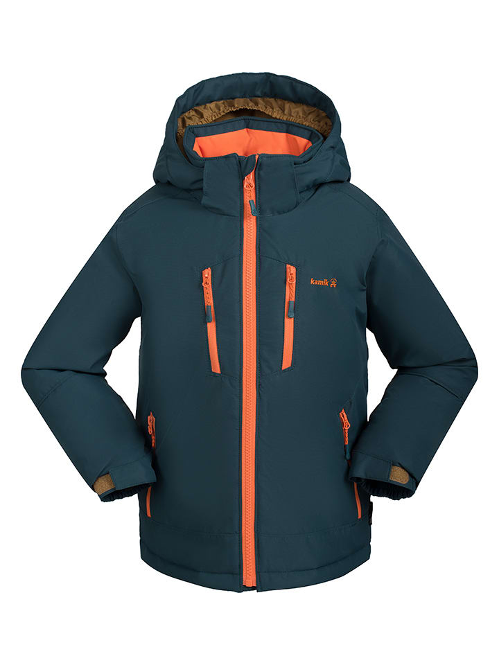 Winterjas "Hux" petrol/oranje