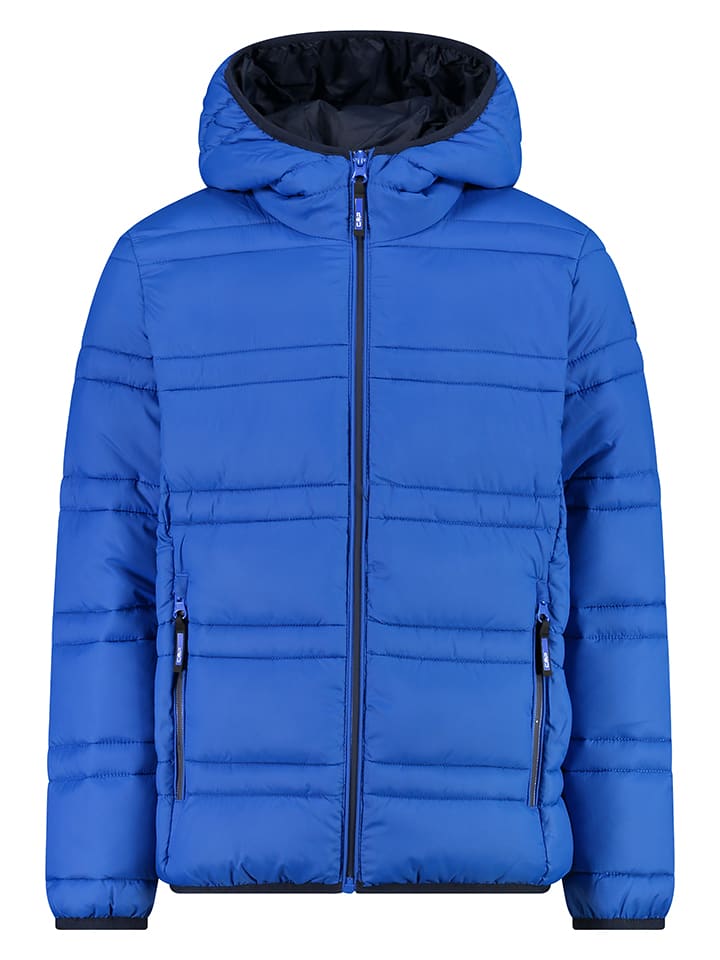 Doorgestikte jas blauw