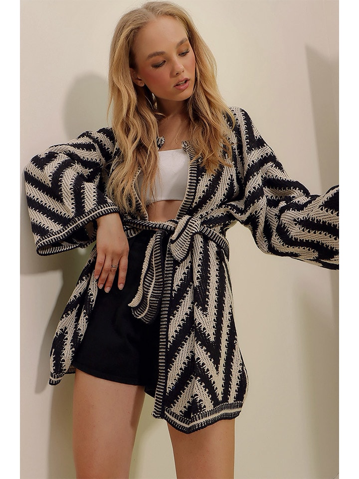 Vest zwart/beige