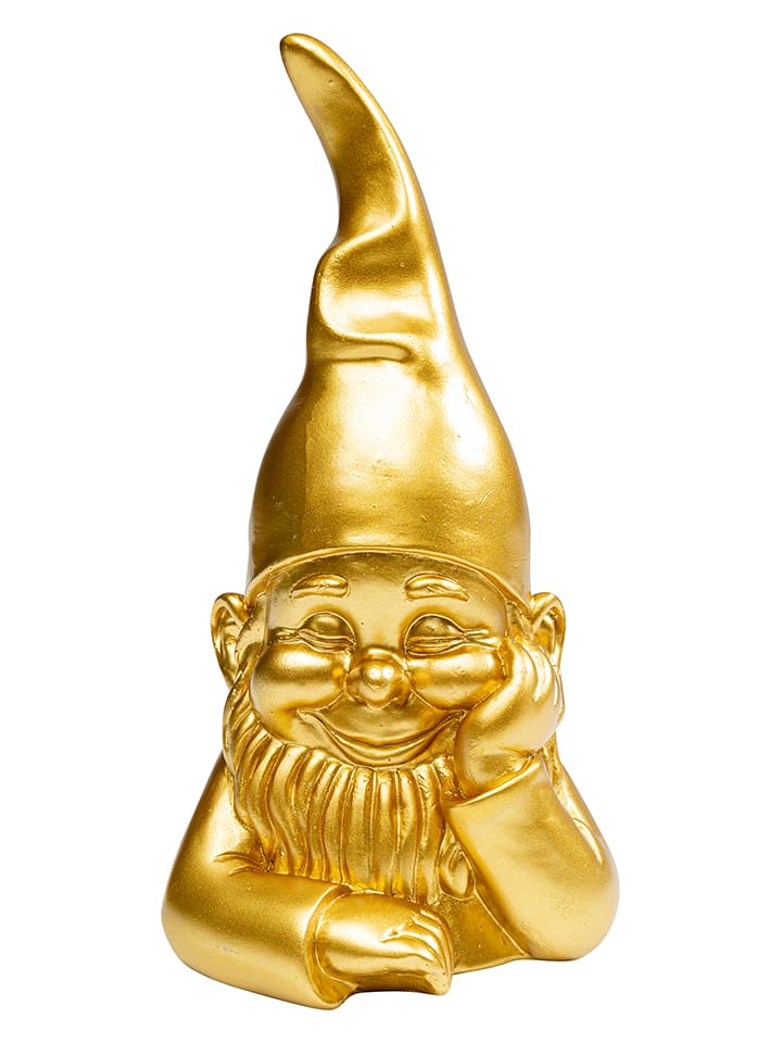 Figurka dekoracyjna "Zwerg" w kolorze złotym - wys. 21 cm