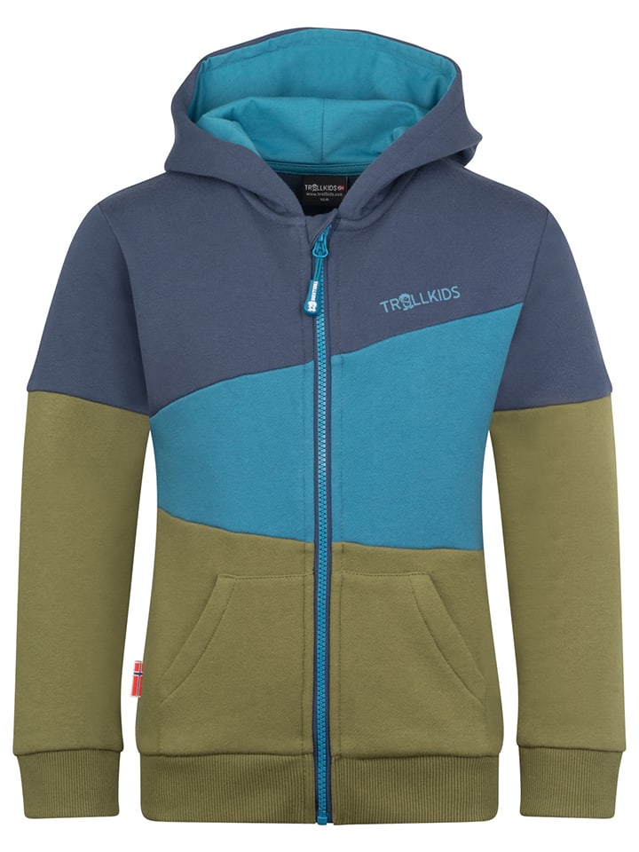 Bluza "Alesund" w kolorze oliwkowo-niebieskim