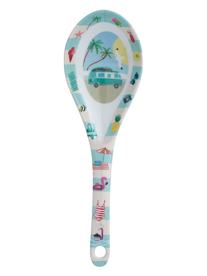 Łyżka "Beach Life" w kolorze błękitno-białym do serwowania - dł. 21,8 cm