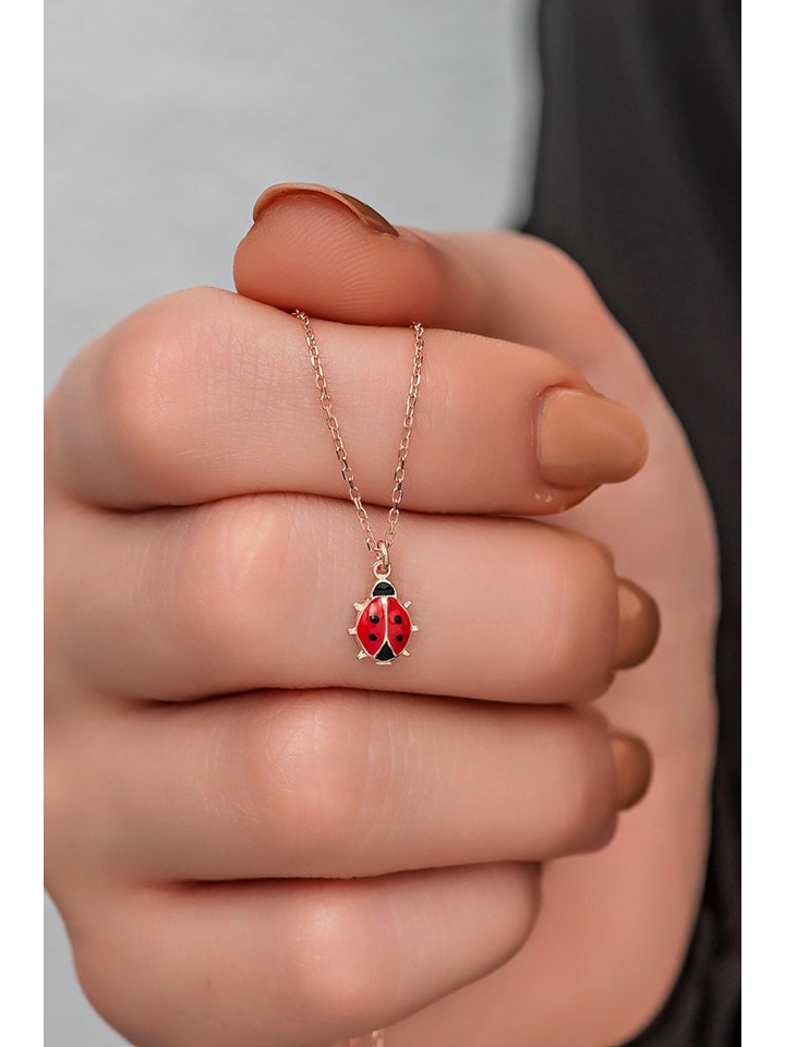 Rosévergulde ketting met hanger - (L)42 cm
