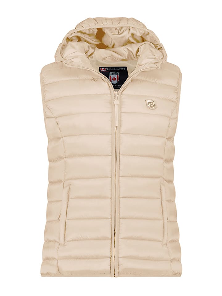 Doorgestikte bodywarmer "Vakitaleak" beige