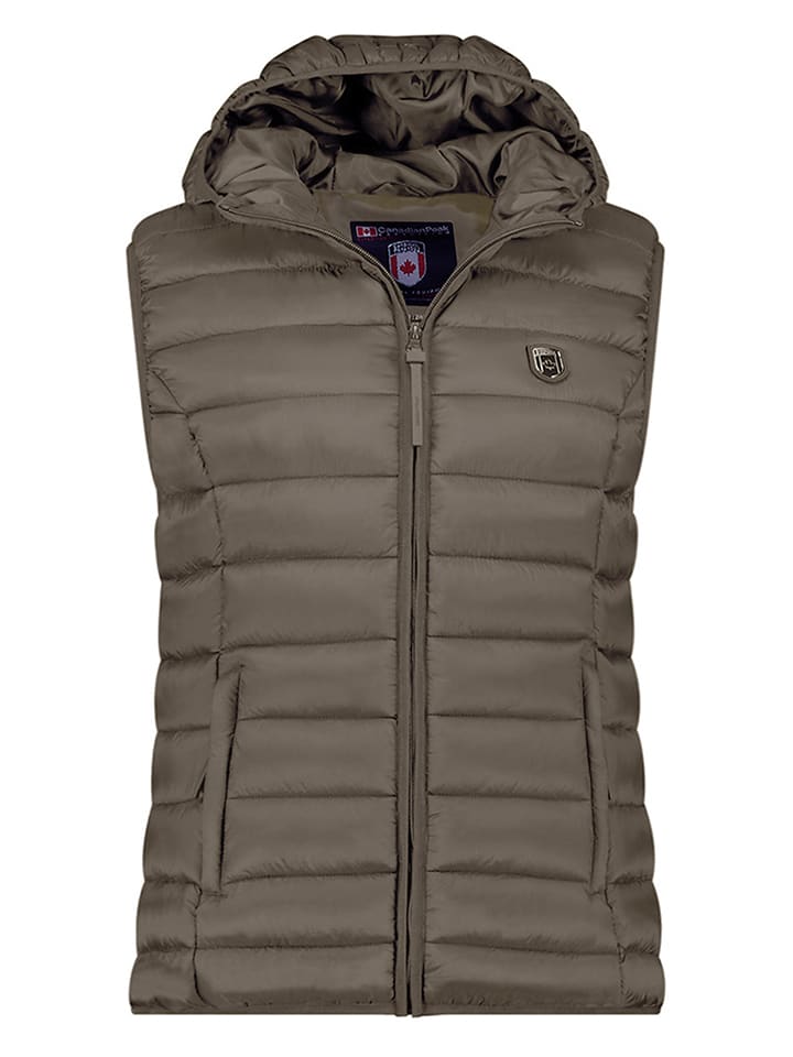 Doorgestikte bodywarmer "Vakitaleak" kaki