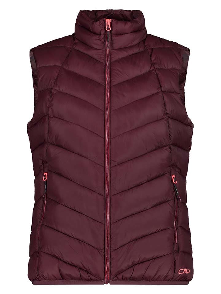 Doorgestikte bodywarmer bordeaux