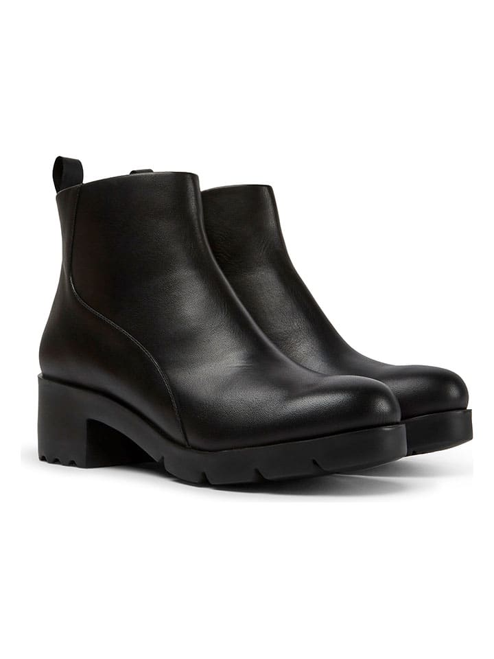 Leren enkelboots zwart