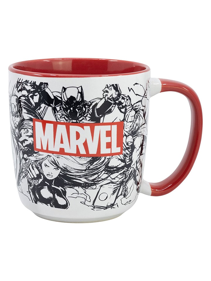 Kubek "Marvel" w kolorze biało-czarnym - 380 ml