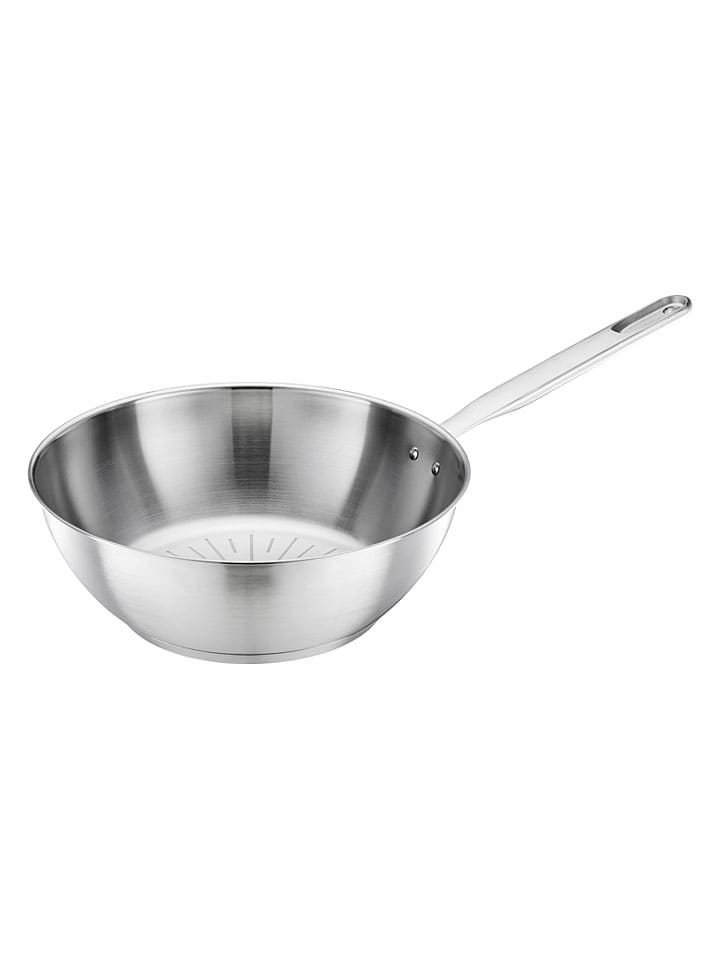 Patelnia wok w kolorze srebrnym - Ø 28 cm