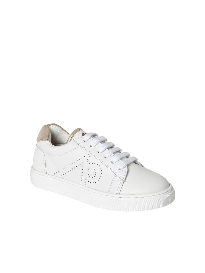 Skórzane sneakersy w kolorze białym