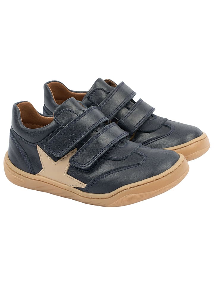 Leren barefootschoenen donkerblauw