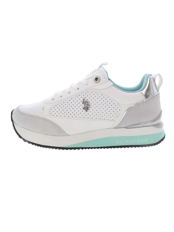 Sneakersy w kolorze biało-turkusowym