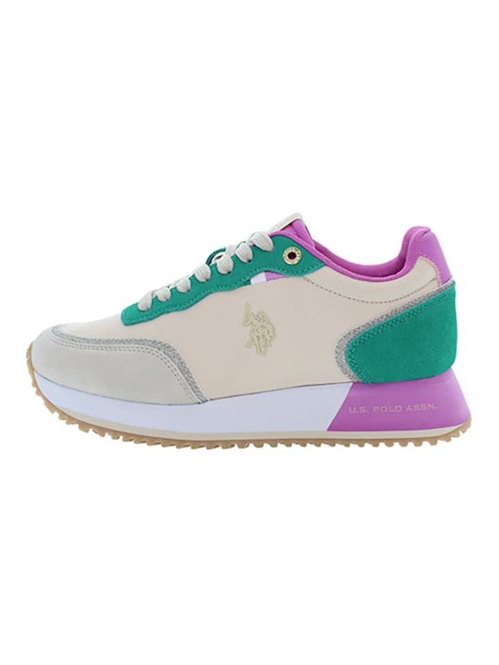 Sneakersy w kolorze beżowym ze wzorem