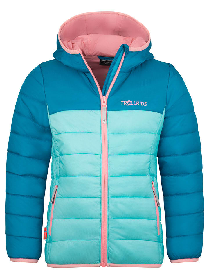 Doorgestikte jas "Eikefjord" blauw/lichtblauw/lichtroze