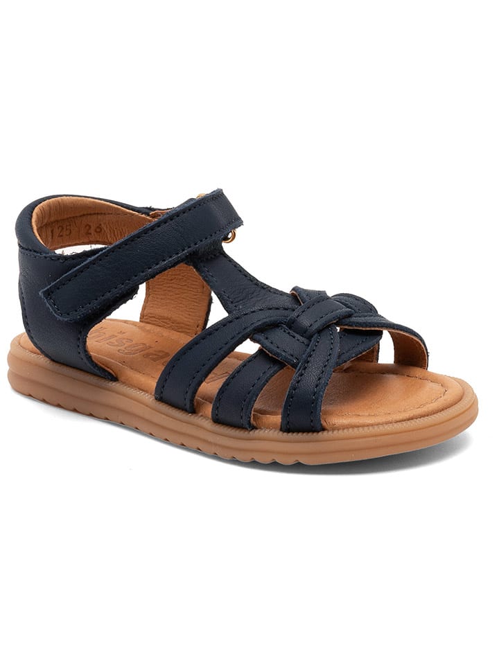 Leder-Sandalen in Dunkelblau
