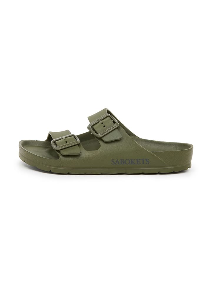 Klapki w kolorze khaki