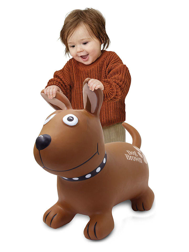 Skoczek "Dog" w kolorze brązowym - 12 m+