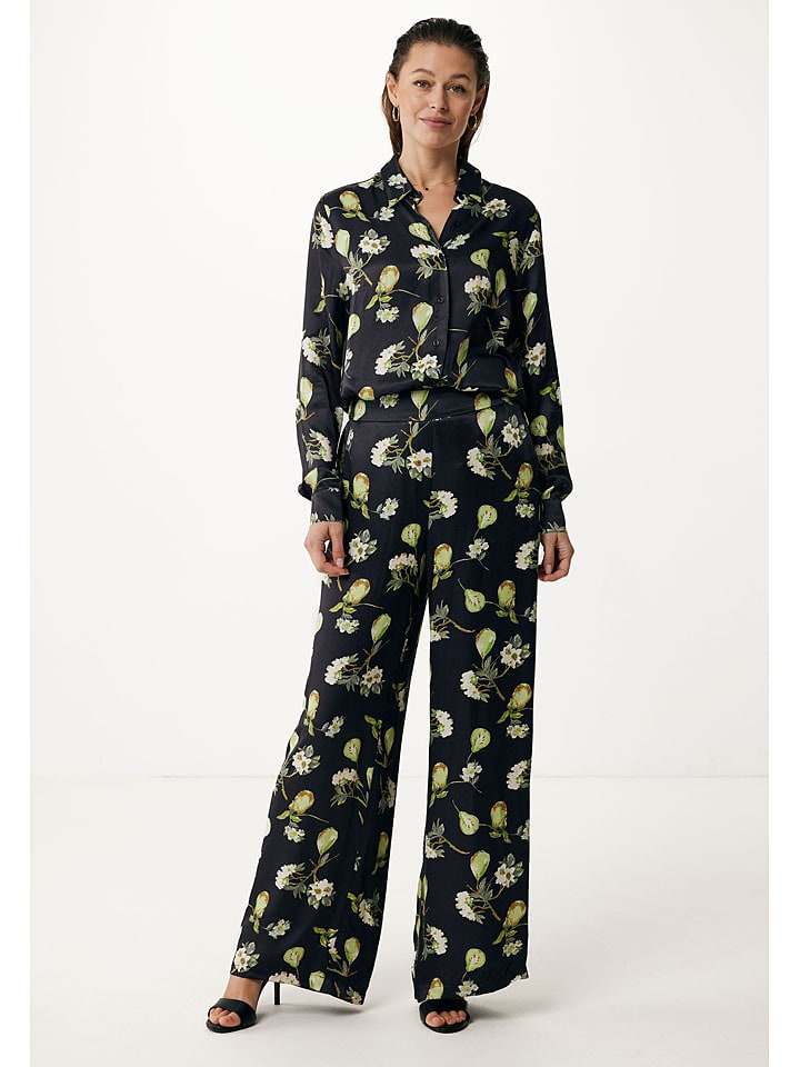 Blouse zwart/groen