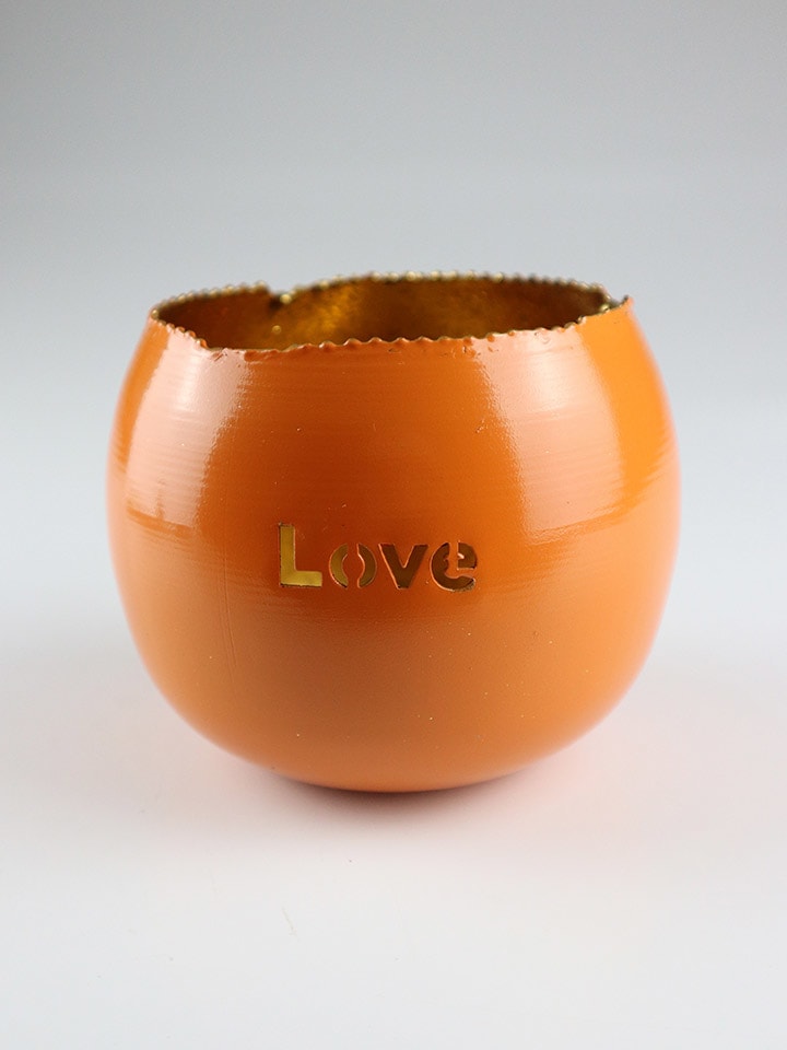 Świecznik "Love" w kolorze pomarańczowym - Ø 12 cm