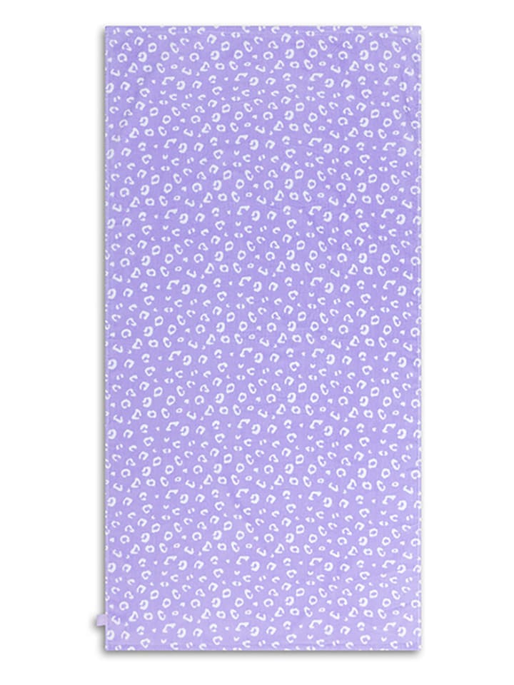 Ręcznik plażowy "Lila Leopard" w kolorze fioletowym - 135 x 65 cm