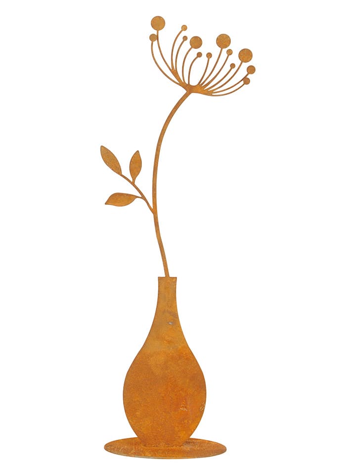 Dekoracja ogrodowa "Vase" w kolorze pomarańczowym - 17,5 x 50 x 7 cm