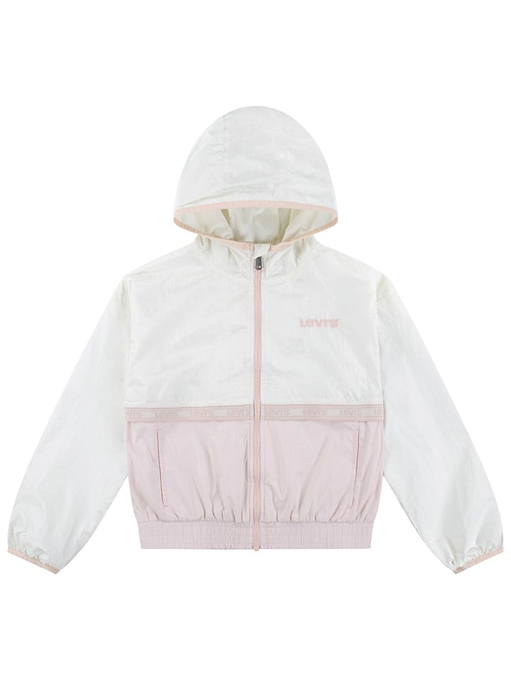 Übergangsjacke in Weiß/ Rosa