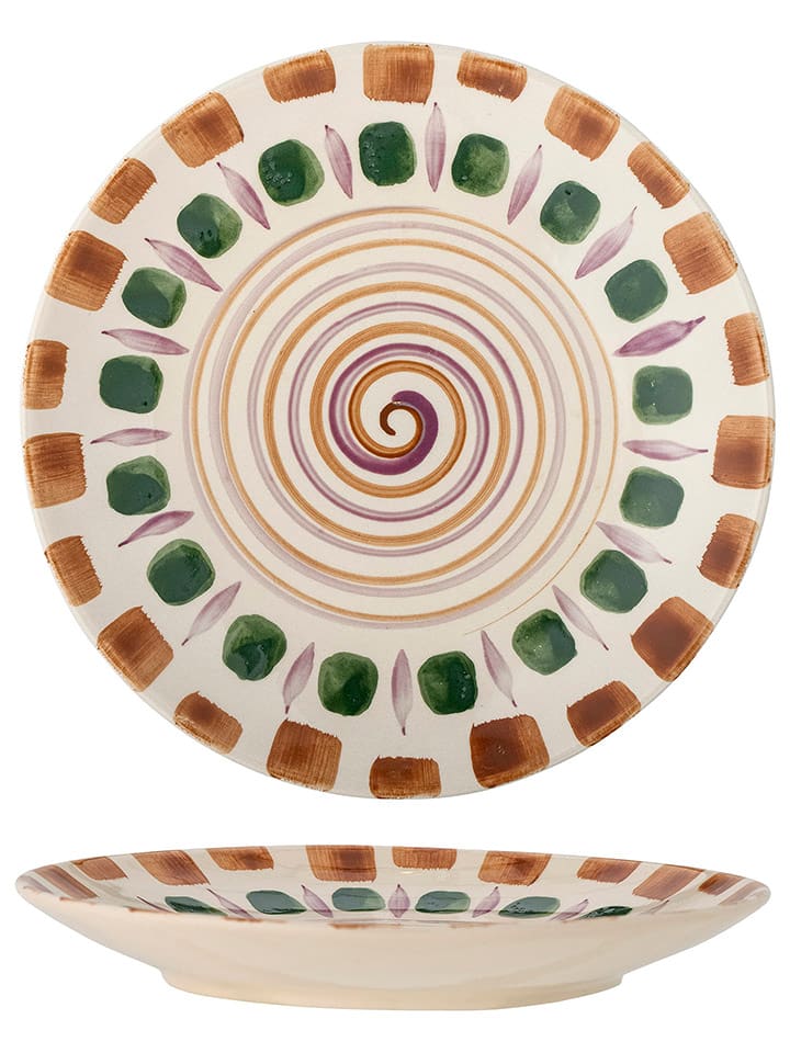Talerz śniadaniowy "Shama" w kolorze zielono-jasnobrązowym - Ø 27 cm