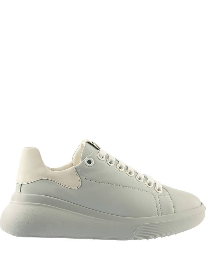 Skórzane sneakersy w kolorze błękitnym