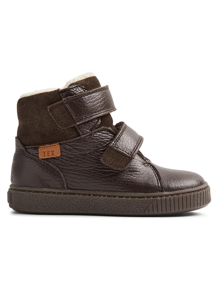 Leder-Winterboots in Braun