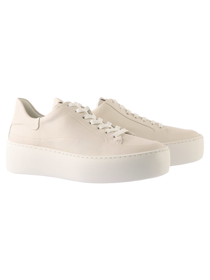 Skórzane sneakersy w kolorze kremowym