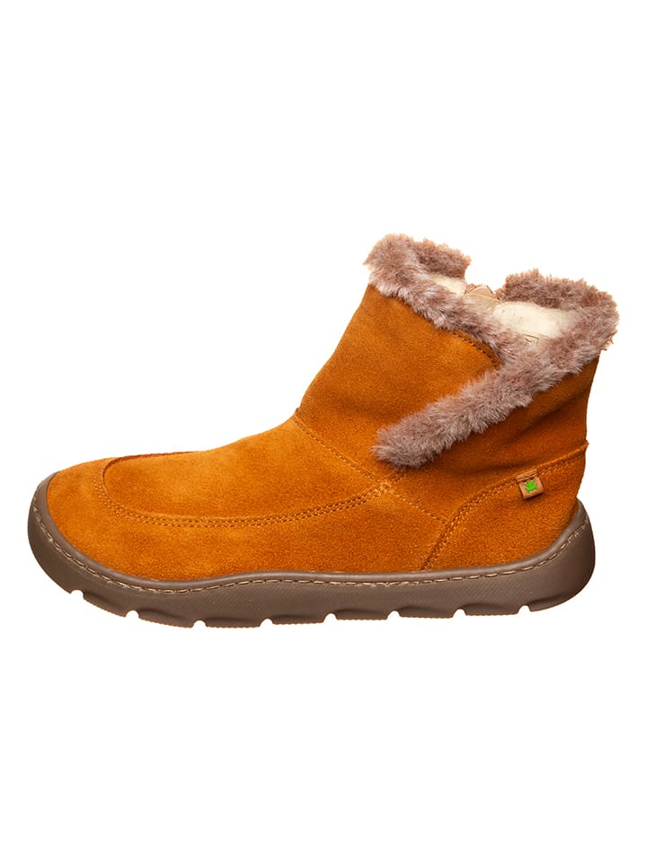 Leder-Winterboots in Hellbraun