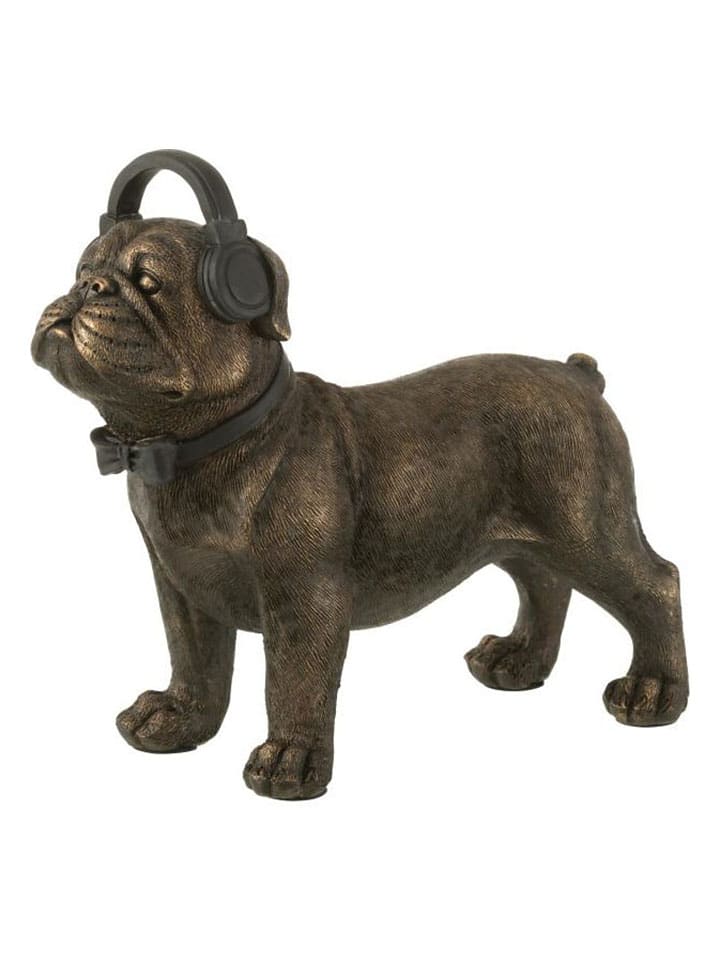 Figurka dekoracyjna "Bulldog" w kolorze brązowym - 28 x 25 x 11 cm