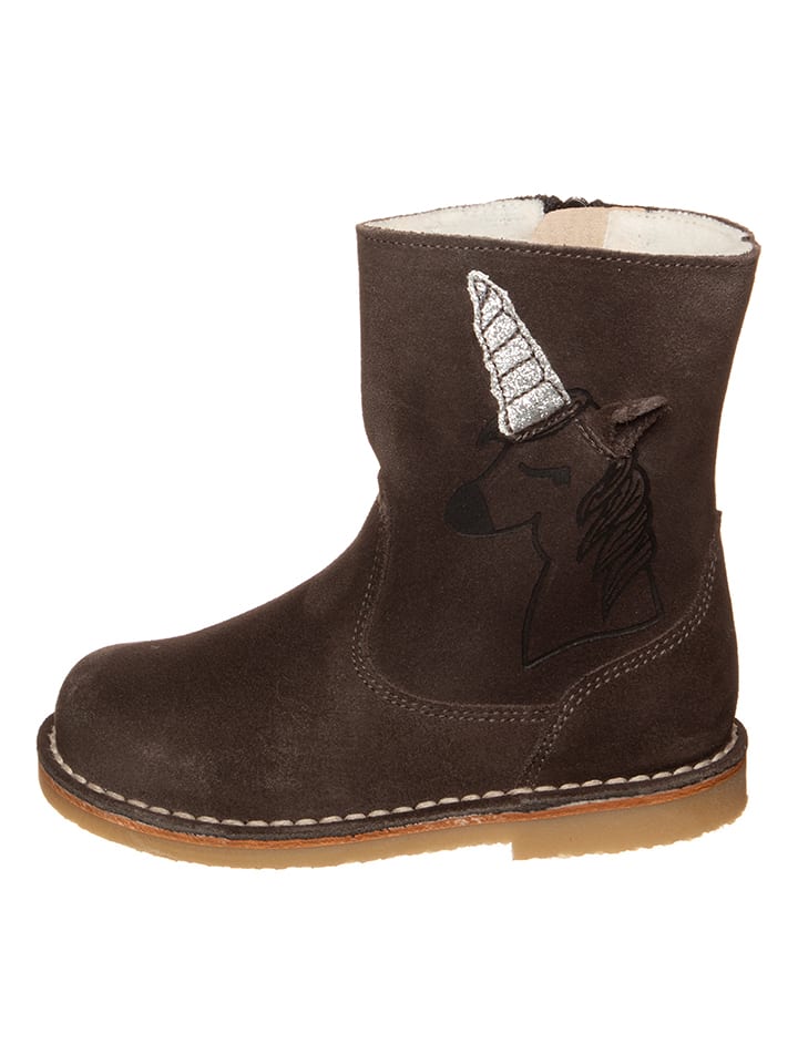 Leren winterboots donkerbruin