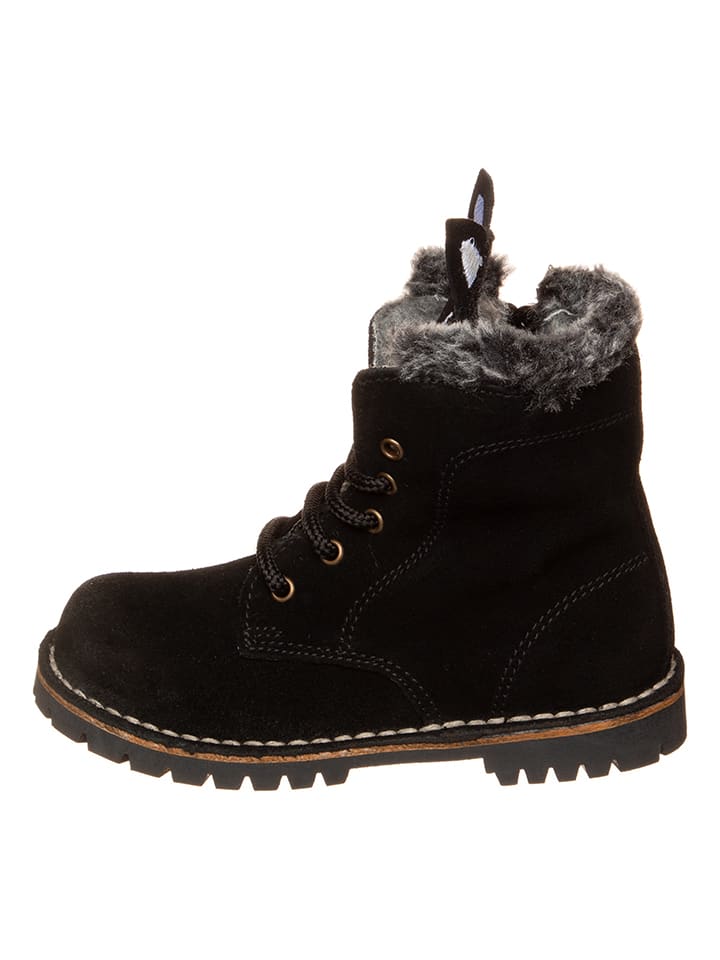 Leder-Winterboots in Schwarz