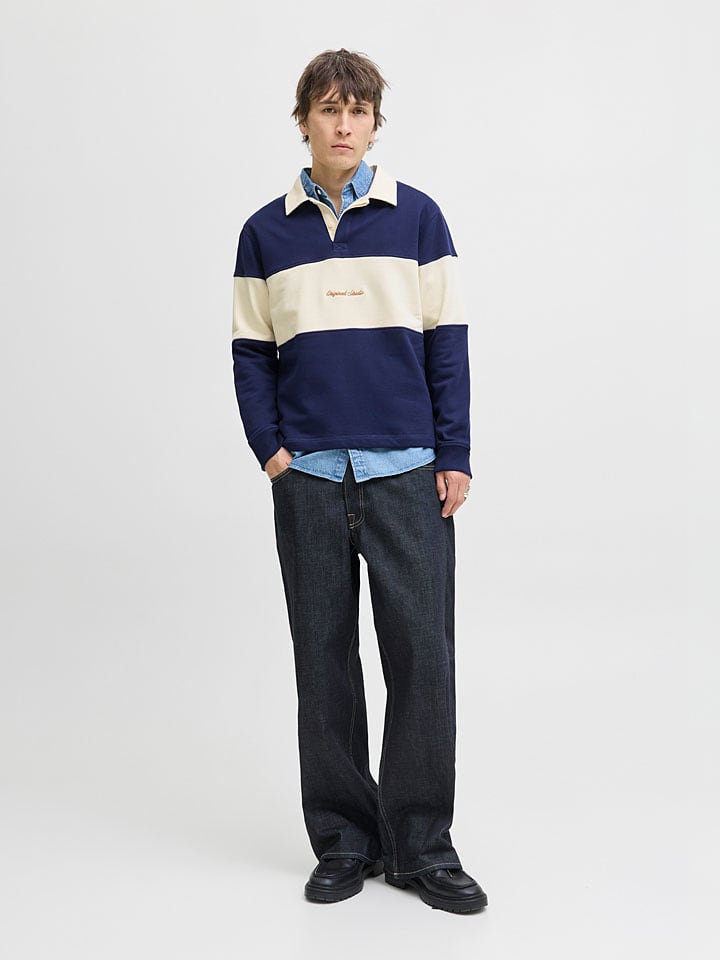 Bluza w kolorze granatowo-kremowym