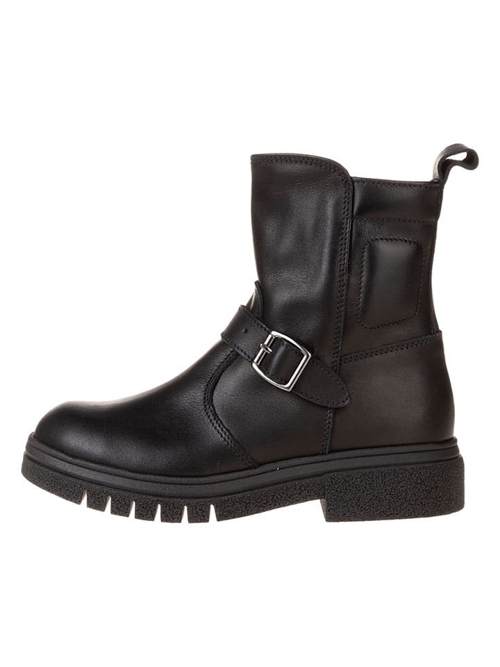 Leder-Boots in Schwarz