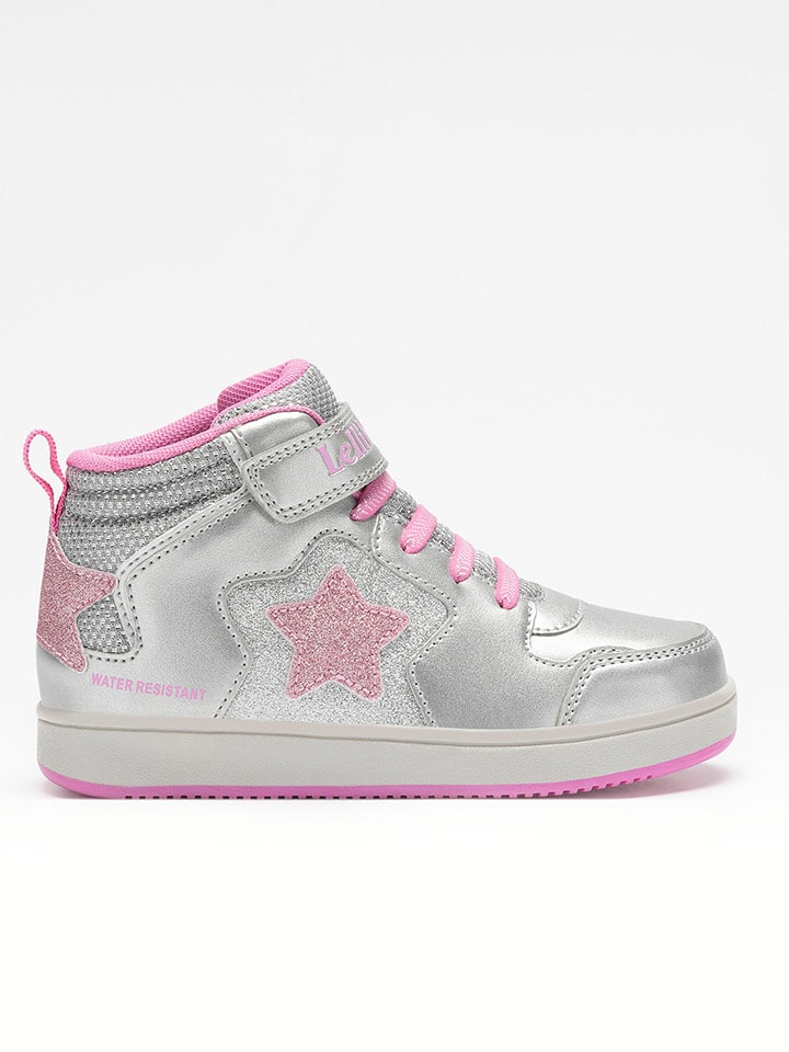 Sneakersy "Rosa" w kolorze srebrno-jasnoróżowym